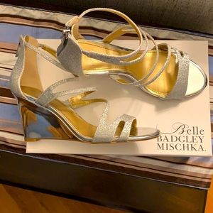 Badgley Mischka Silver Wedges